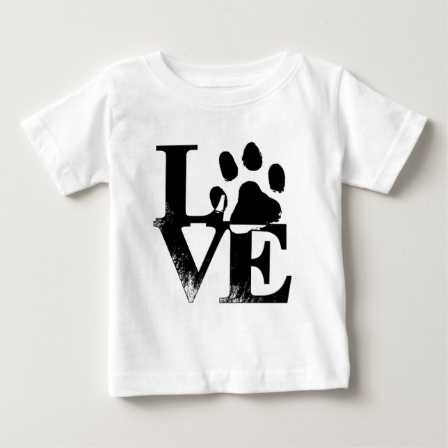 T-shirt Pour Bébé Simple Paw d'amour pour animal (Devant)