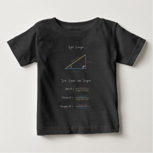 T-shirt Pour Bébé Sine Cosine Tangent droit Triangle Triangle Trigon