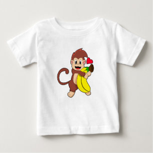 T-shirt Pour Bébé Singe à la banane