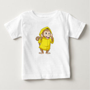 T-shirt Pour Bébé Singe à la pluie avec Raincoat