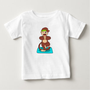 T-shirt Pour Bébé Singe au Yoga en position debout