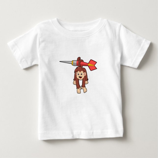 T-shirt Pour Bébé Singe aux fléchettes avec Dart (Devant)