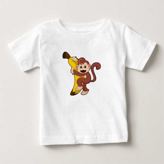 T-shirt Pour Bébé Singe avec banane (1).PNG (Devant)