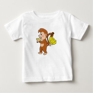 T-shirt Pour Bébé Singe avec bananes