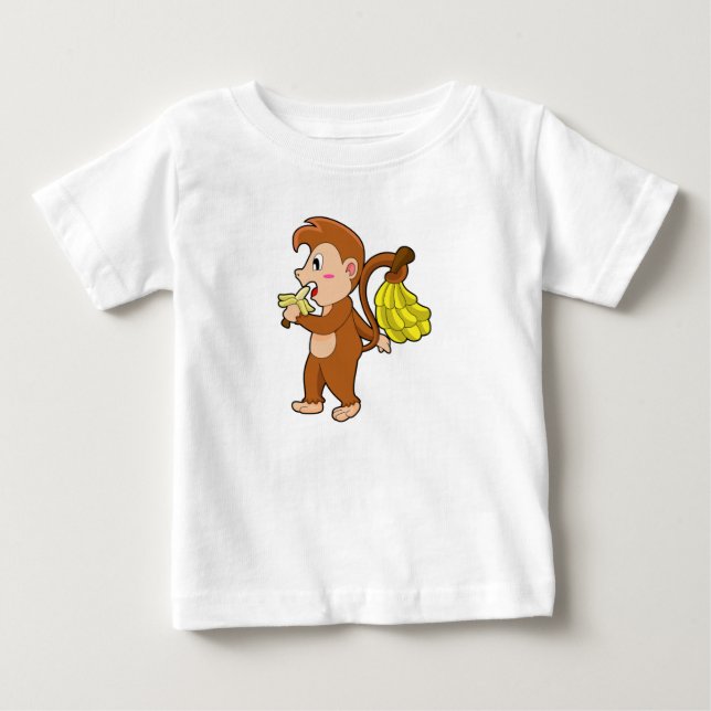 T-shirt Pour Bébé Singe avec bananes (Devant)