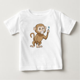 T-shirt Pour Bébé Singe avec brosse à dents