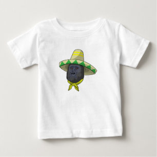 T-shirt Pour Bébé Singe avec casquette de paille