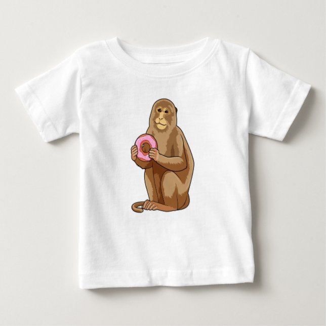 T-shirt Pour Bébé Singe avec Donut (Devant)