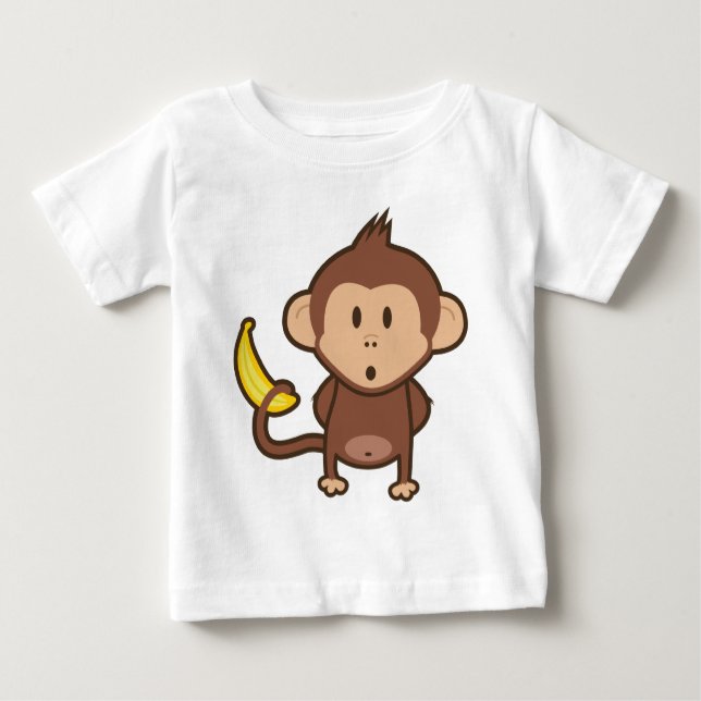 T-shirt Pour Bébé Singe avec la banane (Devant)