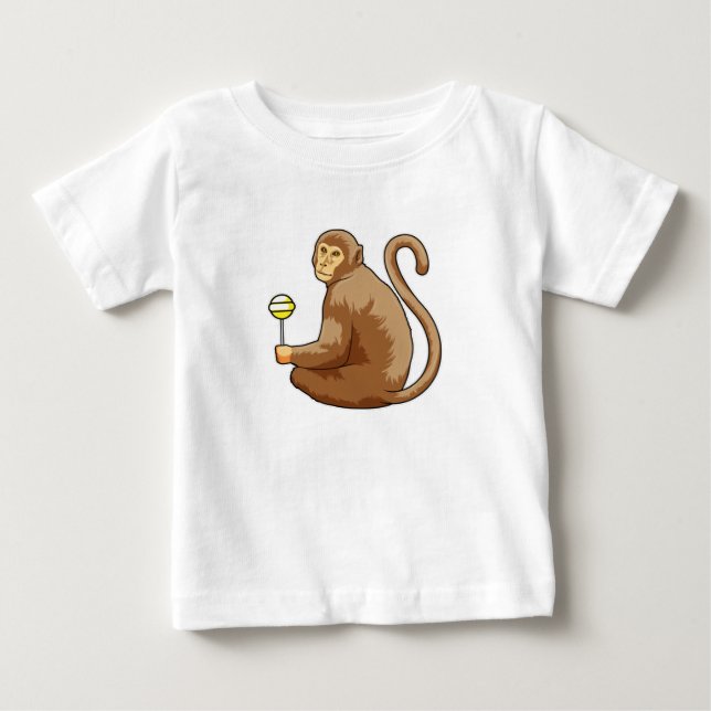 T-shirt Pour Bébé Singe avec Lollipop (Devant)