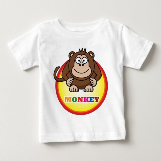 T-shirt Pour Bébé Singe de bande dessinée (Devant)