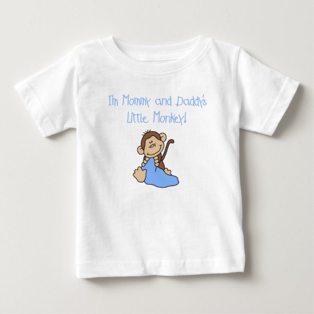 T-shirt Pour Bébé Singe de garçon de maman et papa (Devant)