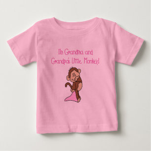 T-shirt Pour Bébé Singe de grand-mère et grand-père - rose