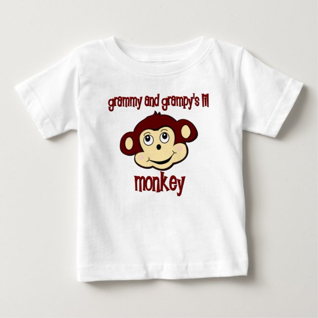 T-shirt Pour Bébé Singe de lil de Grammy et de Grampy (Devant)
