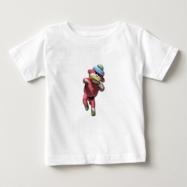 T-shirt Pour Bébé Singe d'harmonica (Devant)