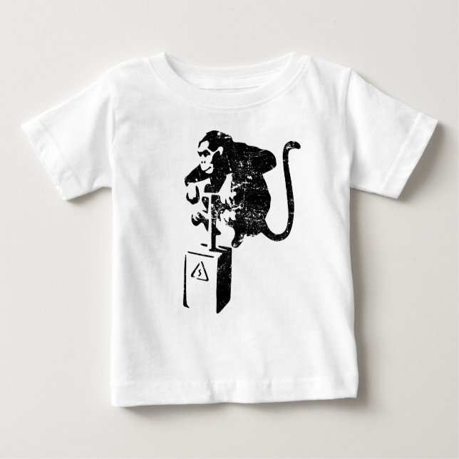 T-shirt Pour Bébé Singe drôle (Devant)