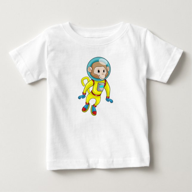 T-shirt Pour Bébé Singe en astronaute (Devant)