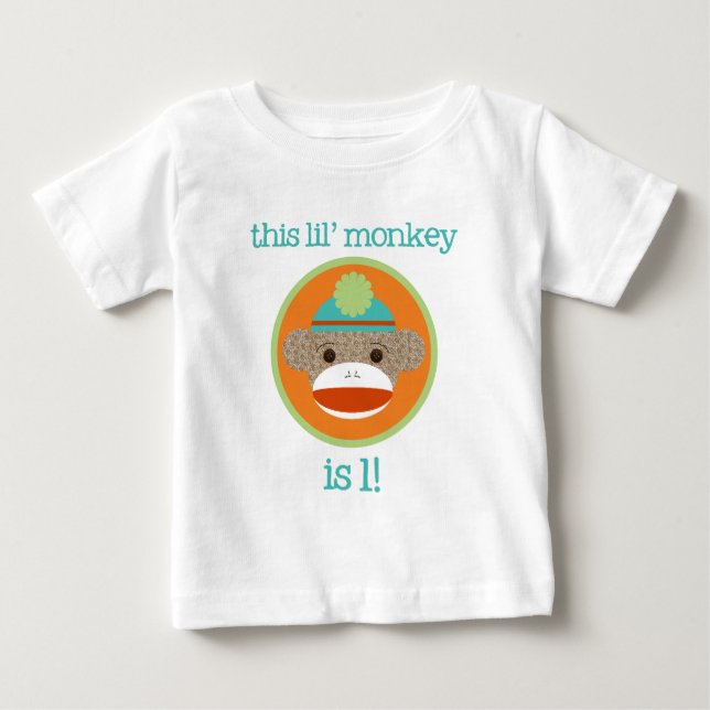 T-shirt Pour Bébé Singe lumineux de chaussette : Premier (Devant)