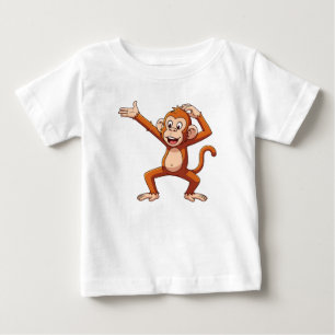 T-shirt Pour Bébé Singe présentant et se grattant la tête