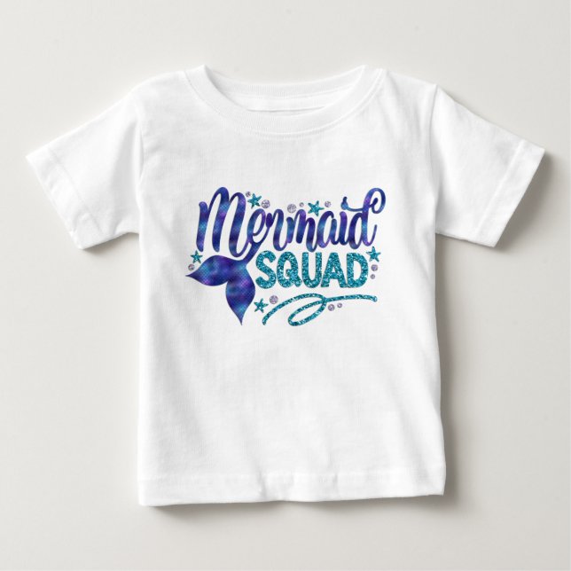 T-shirt Pour Bébé Sirène - "peloton de sirène" - parties (Devant)