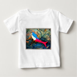 T-shirt Pour Bébé sirène rouge et bleue