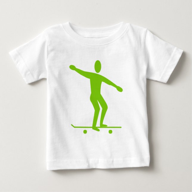T-shirt Pour Bébé Skateboard - Martian Green (Devant)