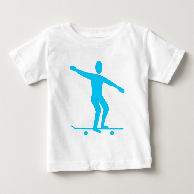 T-shirt Pour Bébé Skateboard - Sky Blue (Devant)
