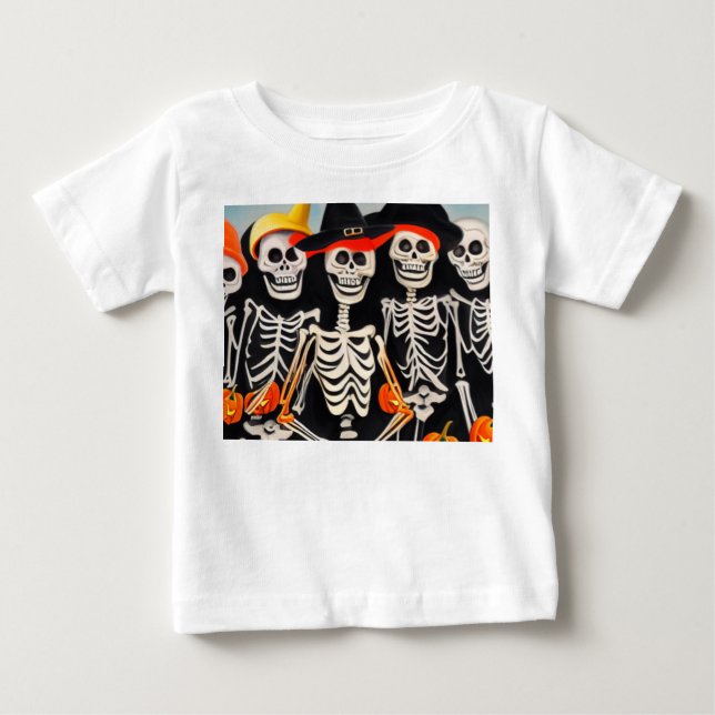 T-shirt Pour Bébé Skeletons d'Halloween (Devant)