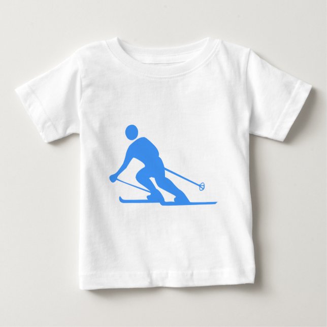 T-shirt Pour Bébé Ski - Bleu bébé (Devant)