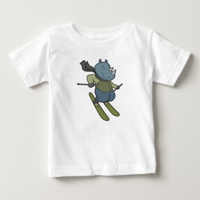 T-shirt Pour Bébé Ski de Rhino (Devant)