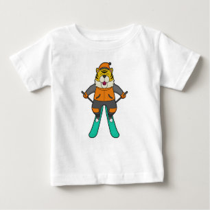 T-shirt Pour Bébé Ski de Tiger