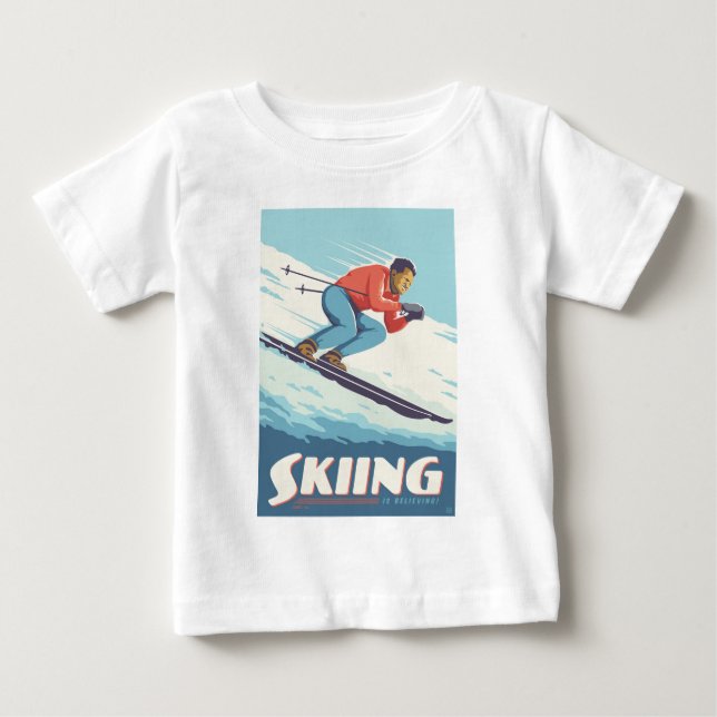 T-shirt Pour Bébé Ski est croire Retro Print (Devant)
