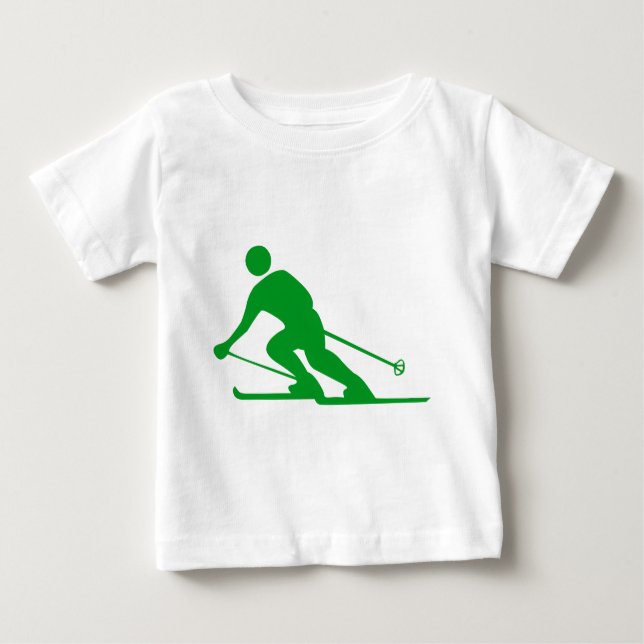 T-shirt Pour Bébé Ski - Vert herbe (Devant)