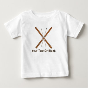 T-shirt Pour Bébé Skis De Fond Et Polonais