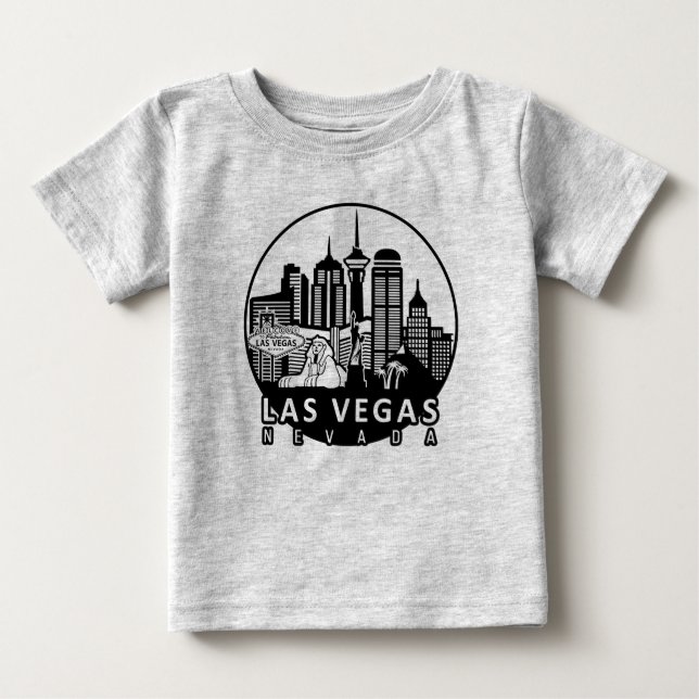T-shirt Pour Bébé Skyline de Las Vegas Nevada (Devant)