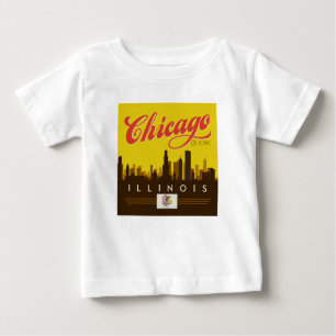 T-shirt Pour Bébé Skyline de l'Illinois