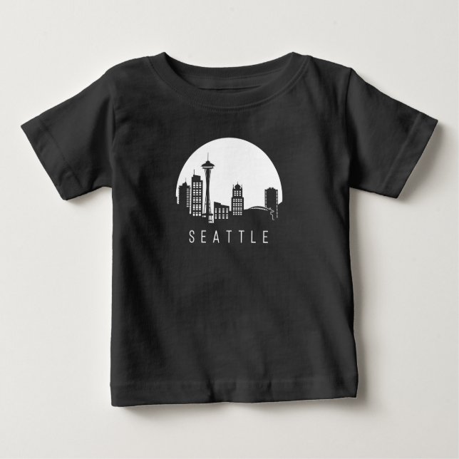 T-shirt Pour Bébé Skyline de Seattle (Devant)
