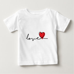 T-shirt Pour Bébé Slogan Love. Des coeurs. Jour de Saint-Valentin.