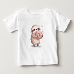 T-shirt Pour Bébé Sloth Loves Donut