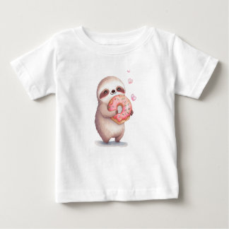 T-shirt Pour Bébé Sloth Loves Donut