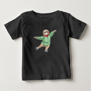 T-shirt Pour Bébé Sloth Patinage sur glace Patins sur glace