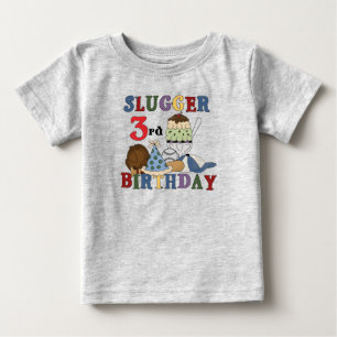 T-shirt Pour Bébé Slugger de baseball 3e chemises d'anniversaire