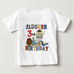 T-shirt Pour Bébé Slugger de baseball 3e chemises d'anniversaire