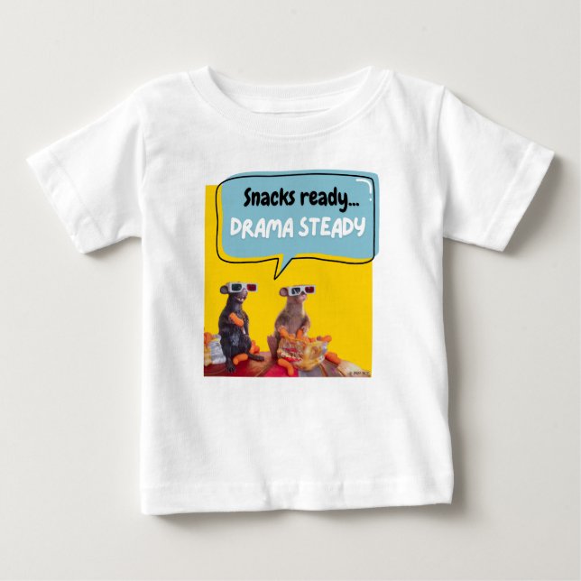 T-shirt Pour Bébé Snacks Ready, Drama Steady (Devant)