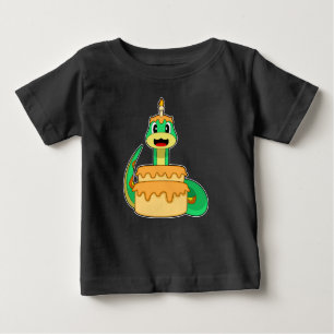 T-shirt Pour Bébé Snake Anniversaire Chandelle Gâteau