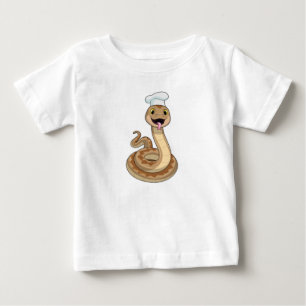 T-shirt Pour Bébé Snake as Cook avec Chef casquette
