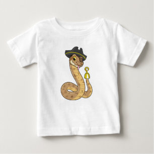T-shirt Pour Bébé Snake as Pirate with Hook Hand & Eye patch