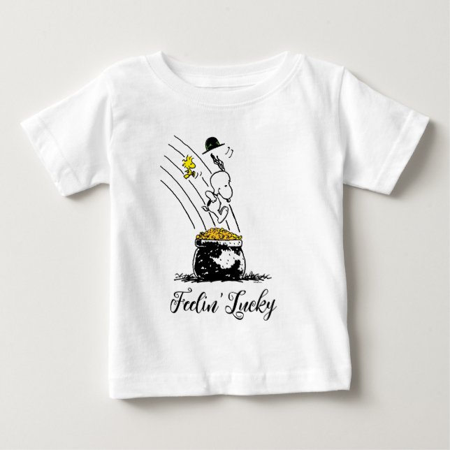 T-shirt Pour Bébé Snoopy Jumping dans le pot d'or (Devant)