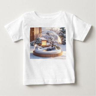 T-shirt Pour Bébé Snow Globe Serenity – Japanese House in Winter Sti
