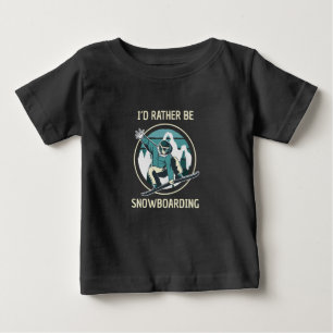 T-shirt Pour Bébé Snowboard - Je Préférerais Être Snowboard